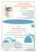 Сертификат за научное руководство исследовательским проектом 